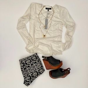 BCBGMAXAZRIA | Long Sleeve Mesh Top